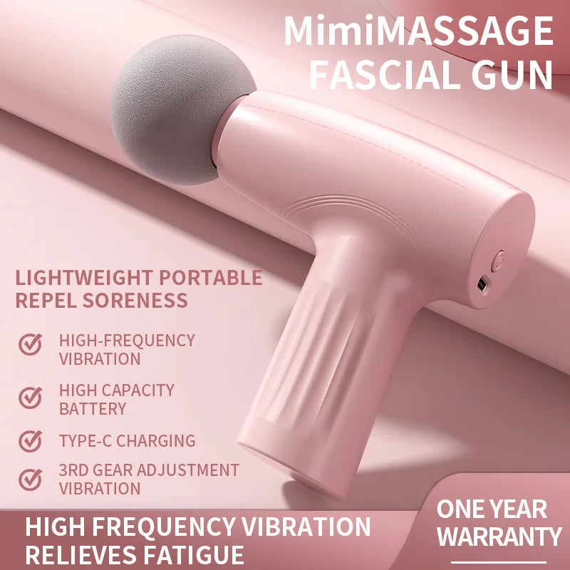 Mini Pink Muscle Massage Gun Deep Tissue Handheld Massage Gun Therapy Gun Fascia Gun Massagegun Massagers Handheld Deep Tissue